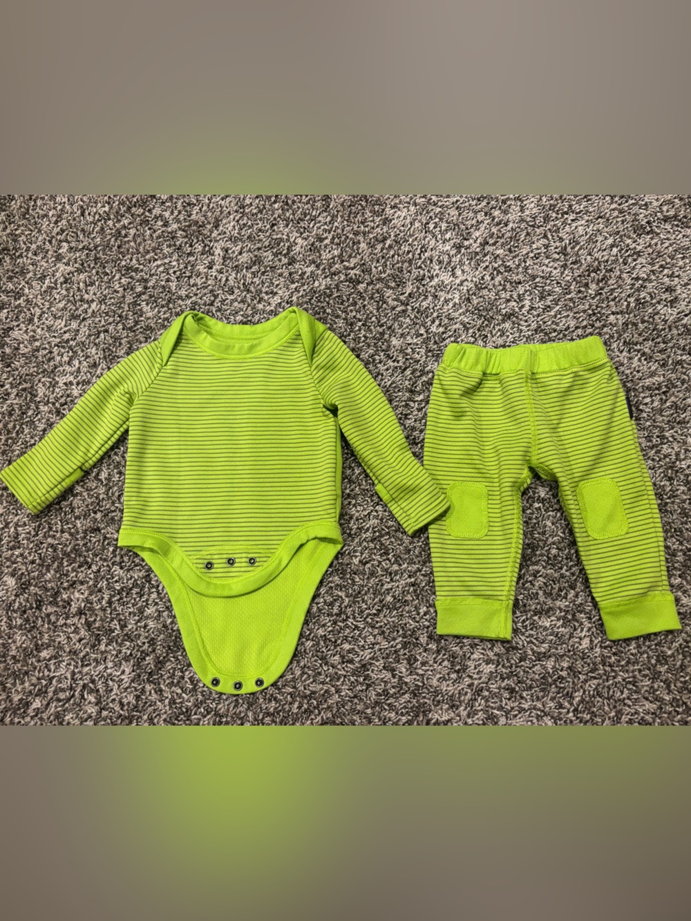 Patagonia Lime Green Striped Baby Leggings